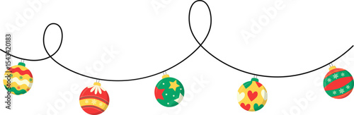 Christmas Ball Garland, Ornament hanging decoration