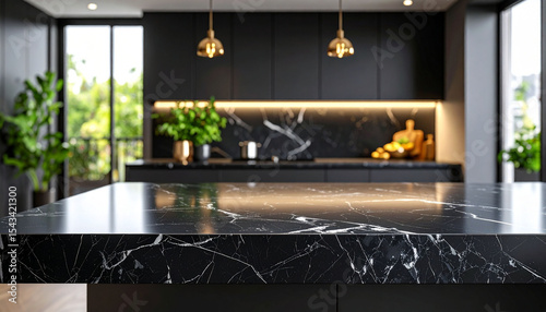 Nowoczesna czarna kuchnia marmur projekt tło