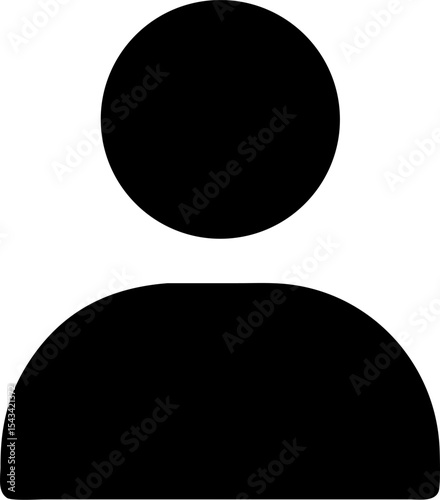 User Avatar vector silhouette icon on white or transparent background