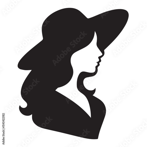 Silhouette beautiful woman face. vektor