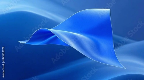 Blue Fabric Flowing Elegant Smooth Textile Abstract Background 4 K Ultra H D Seamless Loop Animation Design Motion Graphics Modern Minimalist Style Perfect for Presentations