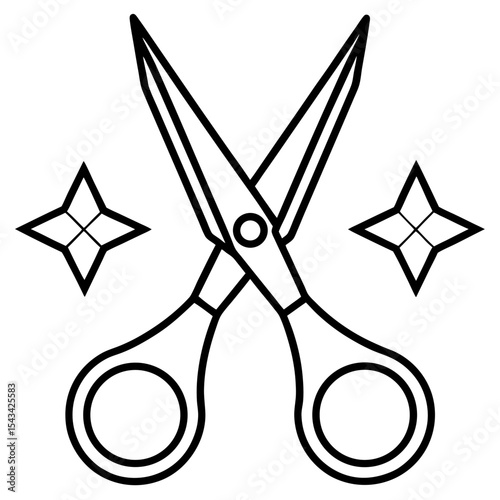 Trauma Shears Vector line art vector