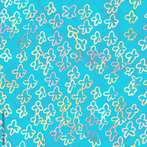 Fototapeta Naklejka Na Ścianę i Meble -  手描き小花の水彩風パステル色パターン
