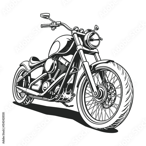 Monochrome Motorcycle Illustration Classic Vehicle Design and Artistic Expression of Automotive Culture Great for Prints and Posters