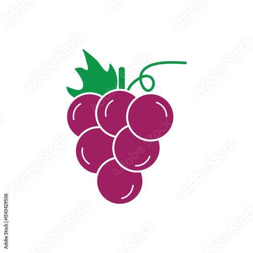 grape logo icon illustration flat