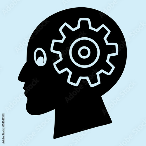 Human Mind and Gear Icon