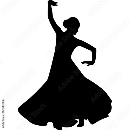 silhouette of a dancing girl, Dancer Flamenco