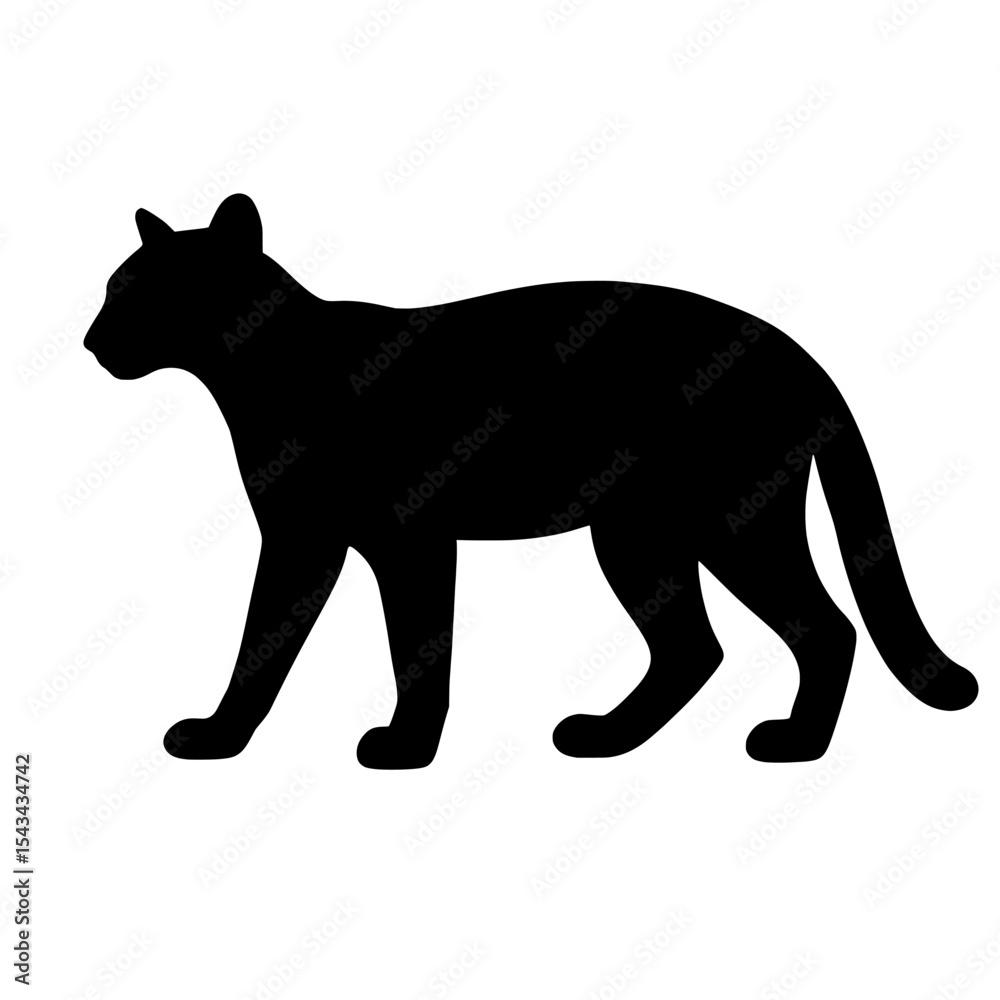 Obraz premium Silent Shadow of the African Golden Cat in Profile