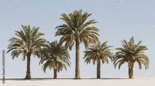 Tranquil grove showcasing majestic palm trees against a clear sky