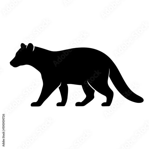 Elegant Silhouette of African Civet in Motion