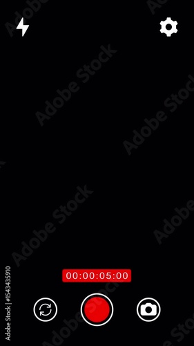Recorder screen vertical with alpha channel. Smartphone view camera frame overlay. 4K video