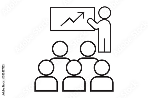 Conference meeting room icon. Training, trainer, board icon. Element of business icon for mobile concept and web apps. Detailed training, trainer, board icon. Training seminar icon.