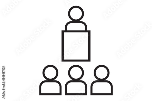Conference meeting room icon. Training, trainer, board icon. Element of business icon for mobile concept and web apps. Detailed training, trainer, board icon. Training seminar icon.