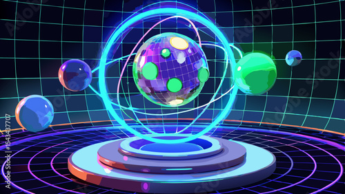 Quantum Multiverse Data Visualizer — Futuristic Vector Infographics.
