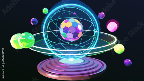 Quantum Multiverse Data Visualizer — Futuristic Vector Infographics.