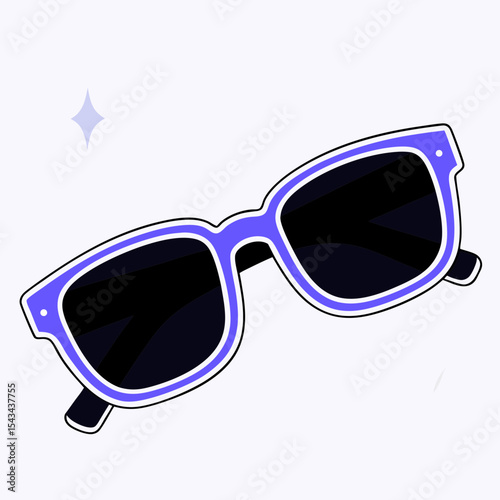 Set of black sunglasses isolated on white background stylish eyewear for sun protection and summer fashion accessory
