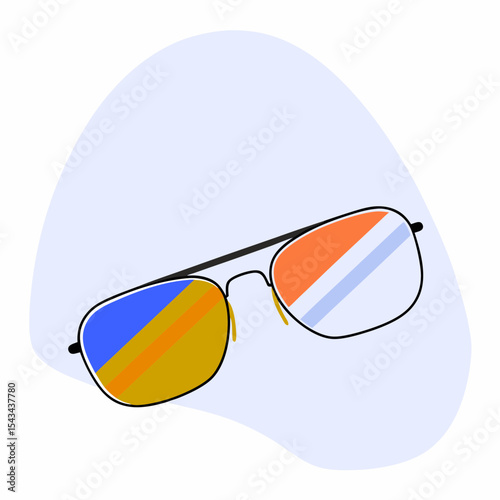 Sunglasses isolated on white background stylish eyewear for sun protection and summer fashion accessory
