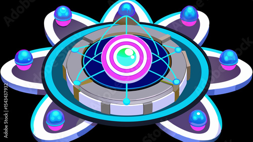 Quantum Multiverse Data Visualizer — Futuristic Vector Infographics.