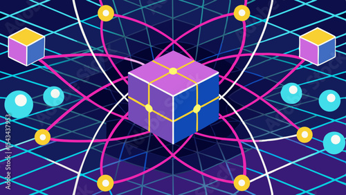 Quantum Multiverse Data Visualizer — Futuristic Vector Infographics.