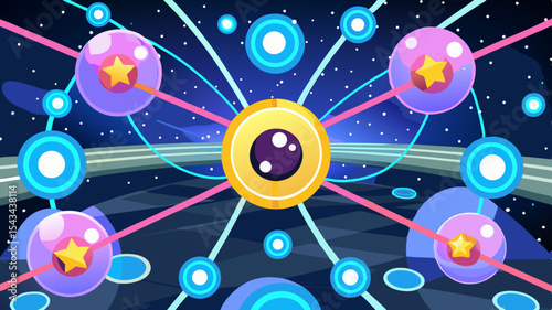 Quantum Multiverse Data Visualizer — Futuristic Vector Infographics.