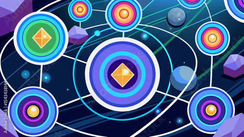 Quantum Multiverse Data Visualizer — Futuristic Vector Infographics.