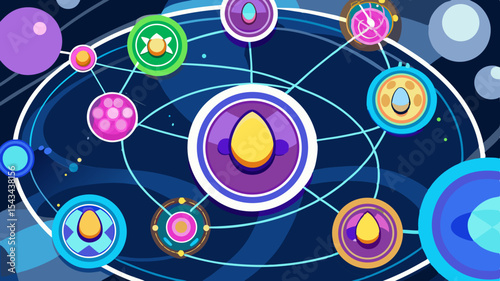 Quantum Multiverse Data Visualizer — Futuristic Vector Infographics.