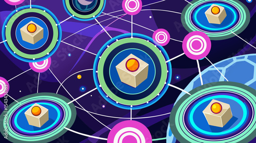 Quantum Multiverse Data Visualizer — Futuristic Vector Infographics.