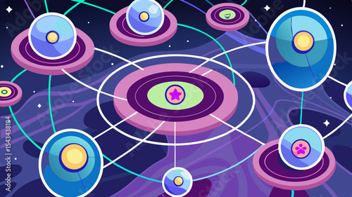 Quantum Multiverse Data Visualizer — Futuristic Vector Infographics.
