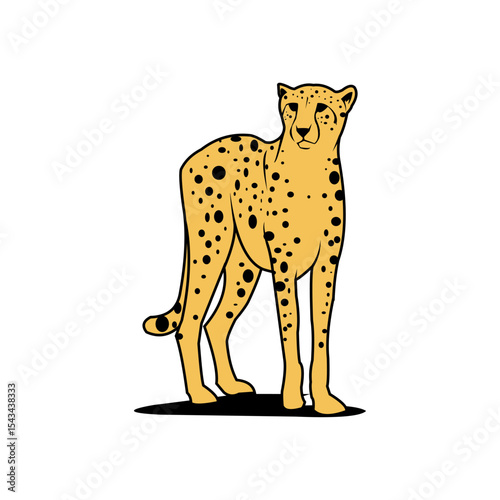 Cheetah Standing Proud A Simple and Striking Illustration