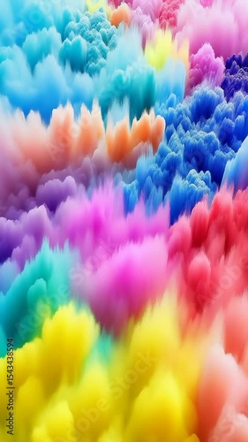 Colorful powder paint smoke expands, creating a vibrant, abstract background