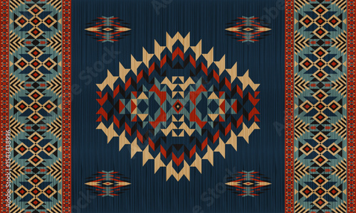 American tribal ethnic native pattern.Traditional Navajo,Aztec,Apache,Southwest and Mexican style fabric pattern.Abstract vector motifs pattern.For fabric,clothing,blanket,carpet,woven,wrap,decoration