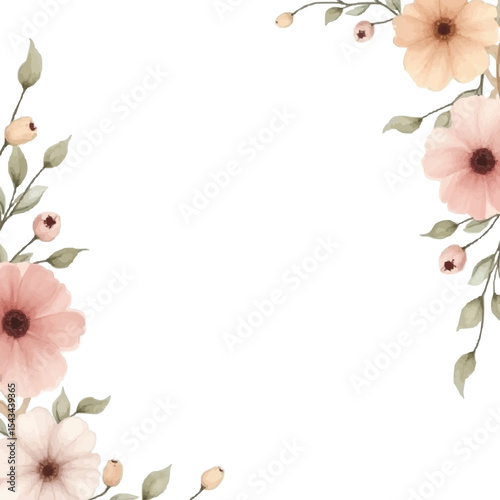 Fototapeta Naklejka Na Ścianę i Meble -  watercolor bouquet of pink flowers