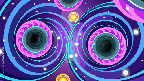 Quantum Multiverse Data Visualizer — Futuristic Vector Infographics .