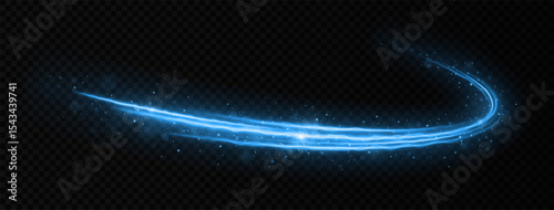 Glittering motion of glowing fire lines forming magical wave trails. Sparkling wavy lines effect.