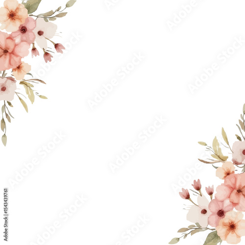 Fototapeta Naklejka Na Ścianę i Meble -  watercolor bouquet of pink flowers