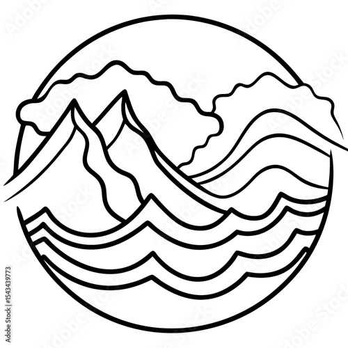 Mountain Wave Harmony – Art Vector