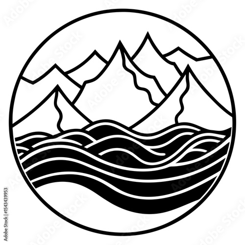 Mountain Wave Harmony – Art Vector
