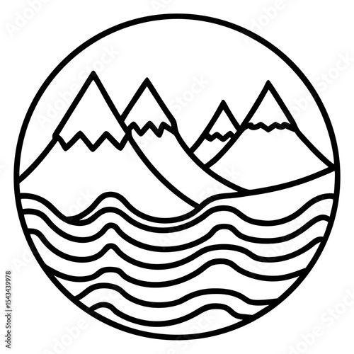 Mountain Wave Harmony – Art Vector