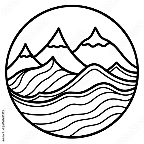 Mountain Wave Harmony – Art Vector