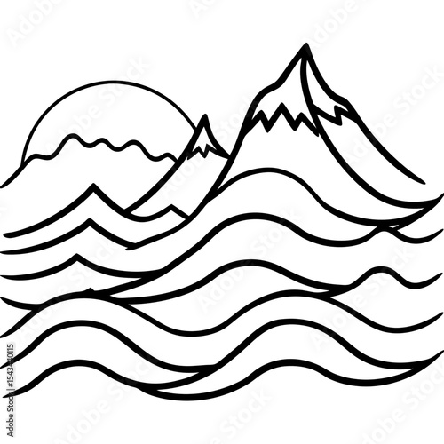Mountain Wave Harmony – Art Vector