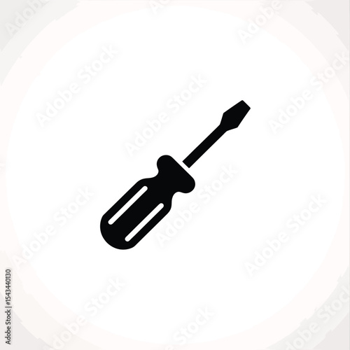 Simple black screwdriver icon illustration