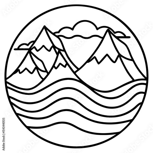 Mountain Wave Harmony – Art Vector