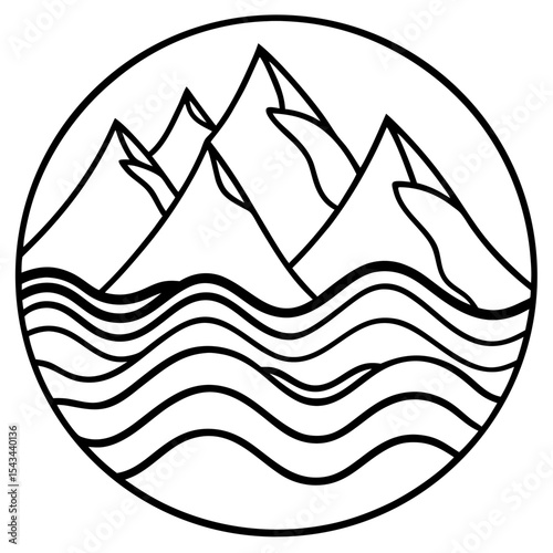 Mountain Wave Harmony – Art Vector