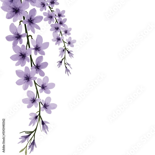 Fototapeta Naklejka Na Ścianę i Meble -  watercolor lavender flowers border