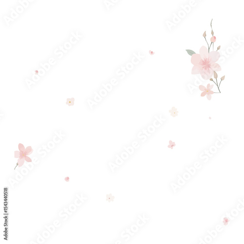 Fototapeta Naklejka Na Ścianę i Meble -  watercolor pink cherry blossom