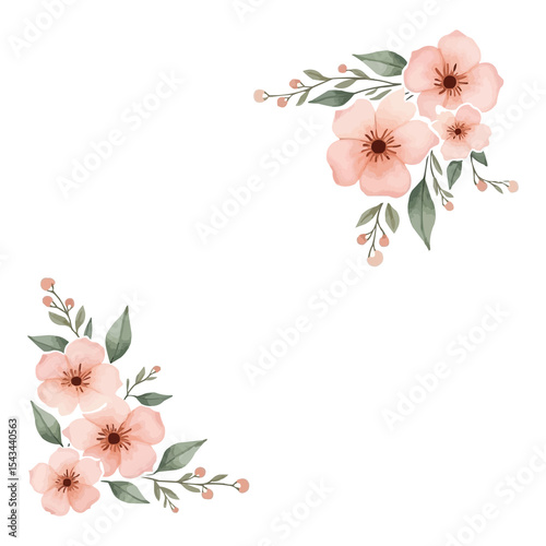 Fototapeta Naklejka Na Ścianę i Meble -  watercolor bouquet of pink flowers