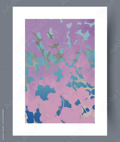 An Abstract Pastel Art Featuring Beautiful Floral Motifs and Organic Shapes throughout