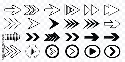 Vector Arrow Icon Set –  Clean Directional Arrows for UI, Infographics & Web Design