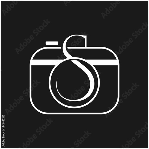 S letter with camera logo