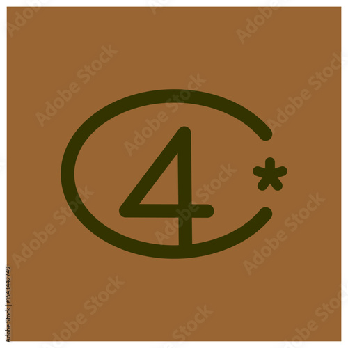 C4 letter logo with star